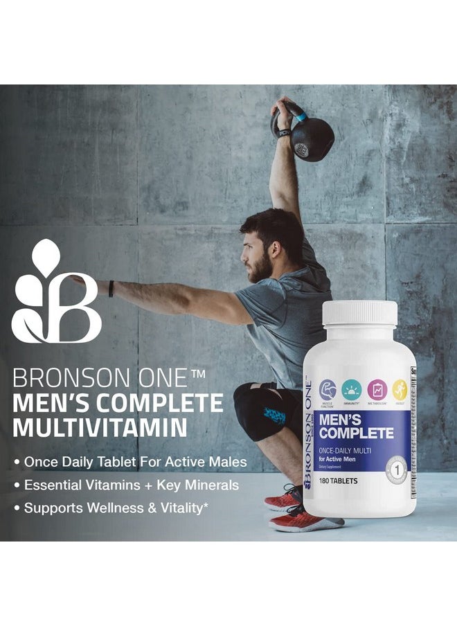 Bronson - One Daily Men’S Complete Multivitamin Multimineral Oncedaily Multi For Active Men 180 Tablets - Image 1