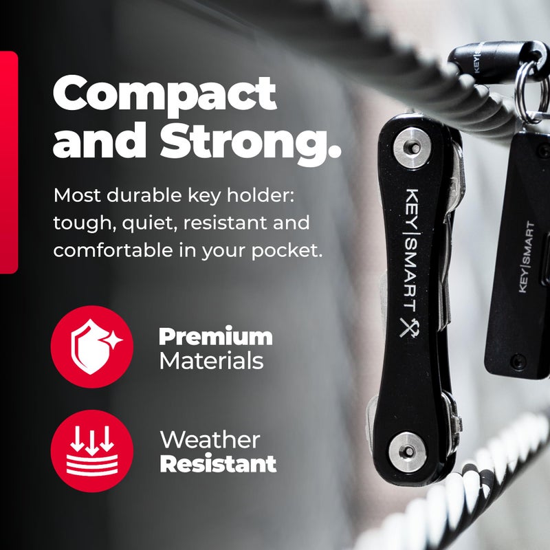 key smart KeySmart Rugged - Multi-Tool Key Holder with Bottle Opener and Pocket Clip (up to 14 Keys, Titanium)  - Image 2