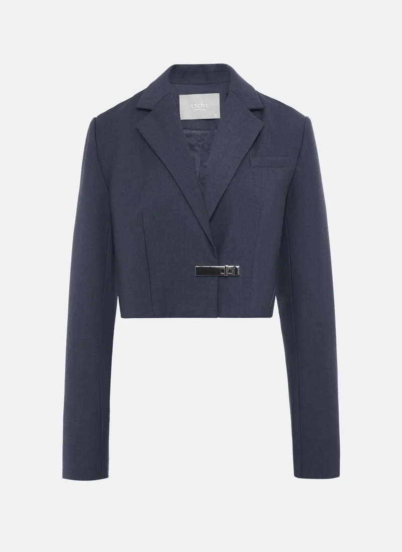 ليتشي سترة قصيرة ذات مشبك قُفْل دائري