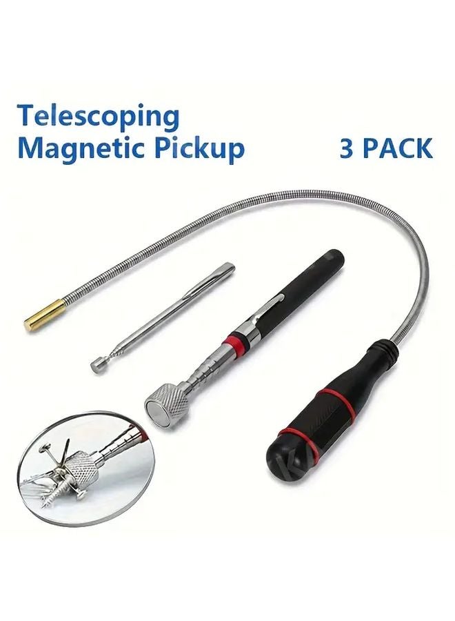 3 Pack Magnetic Pick Up Tool Telescoping Magnet For Car Repair Home DIY - Image 2