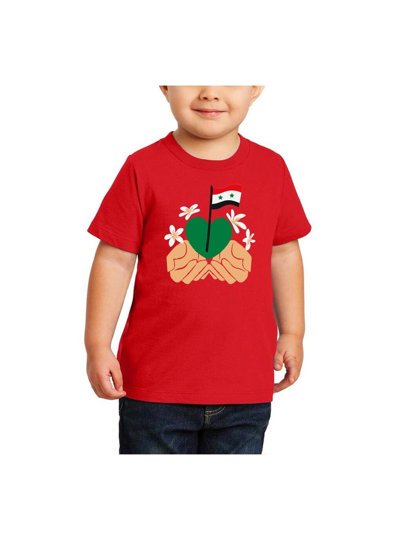 PRINTSHOP4ME Syria Kids Boys T-Shirt–Comfortable And Soft Cotton Round Neck And Short Sleeves Tshirts–Perfect For School And Special Events  - Image 1