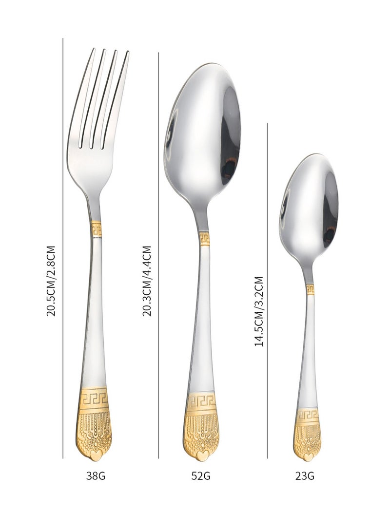 general Stainless steel cutlery spoon fork 36 piece set with cutlery storage rack gift box spoon fork set housewarming gift - Image 4