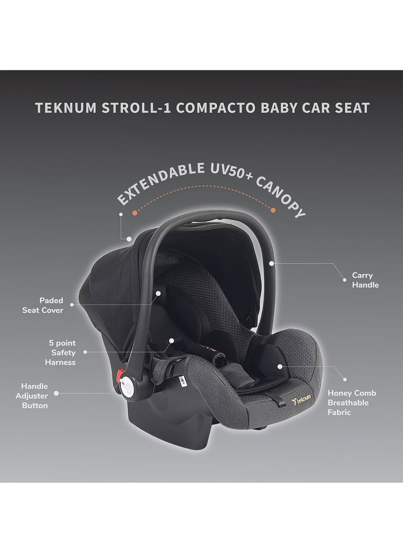 Teknum STROLL-1 Travel System w/ Reversible Stroller and Baby Car Seat - Grey - Image 4