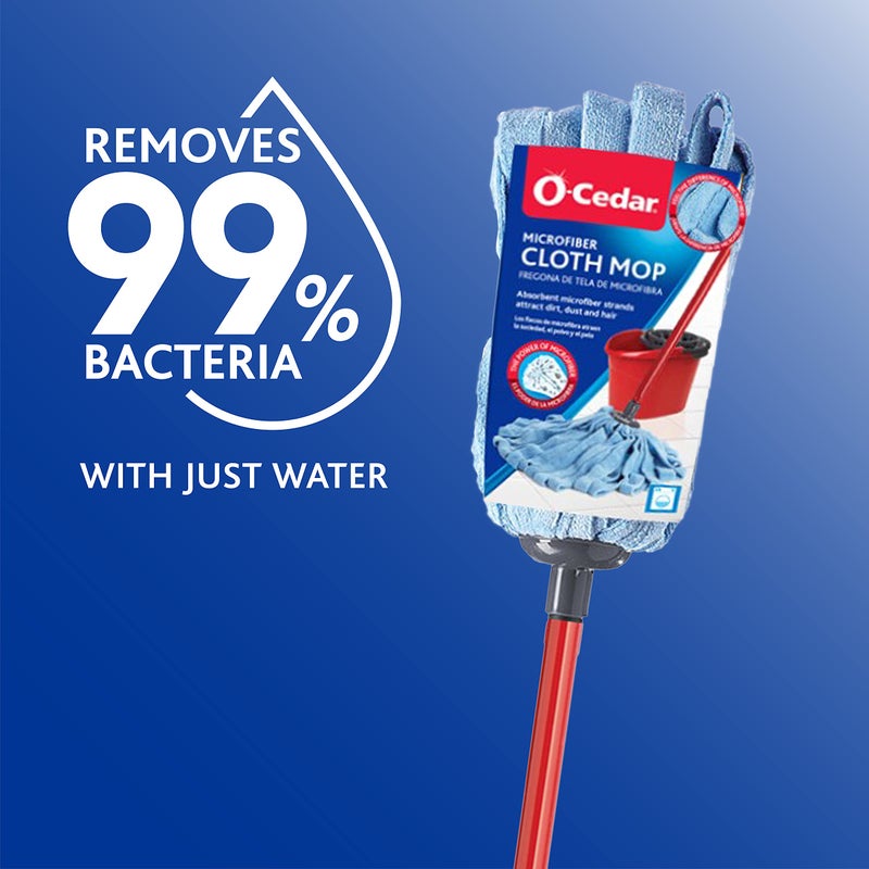 o cedar O-Cedar Microfiber Cloth Wet Mop,Blue/Red - Image 2