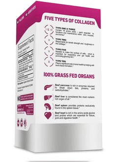 Herbtonics Multi Collagen Capsules (Types 1 2 3 5 And 10) ; Hydrolyzed Protein Peptide Grass Fed Plus Bone Broth Type 1 2 3 5 10 Healthy Hair Skin Nails (With Organ Complex)  - Image 5