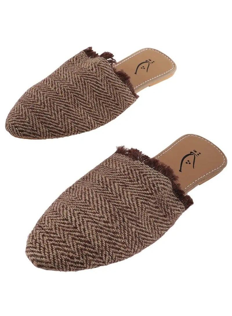 Mishkat Amwaj Babouche Slippers for Women (Brown)- size 35 - Image 2