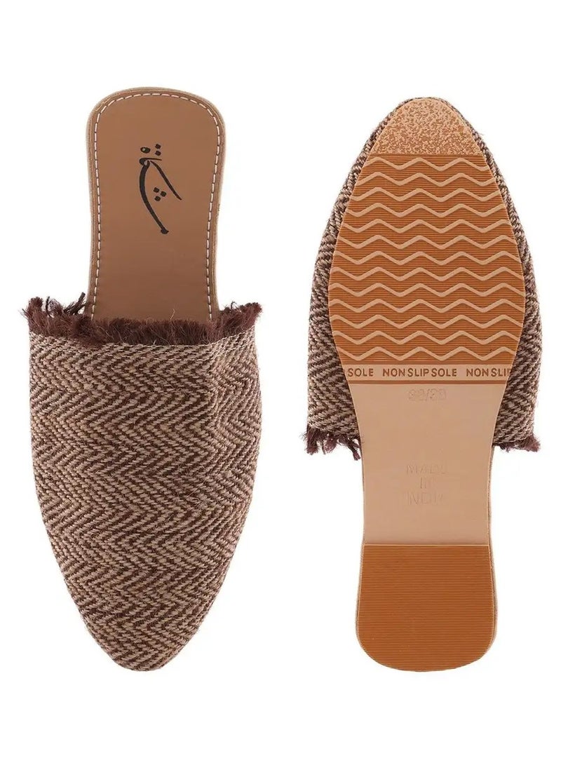 Mishkat Amwaj Babouche Slippers for Women (Brown)- size 35 - Image 3