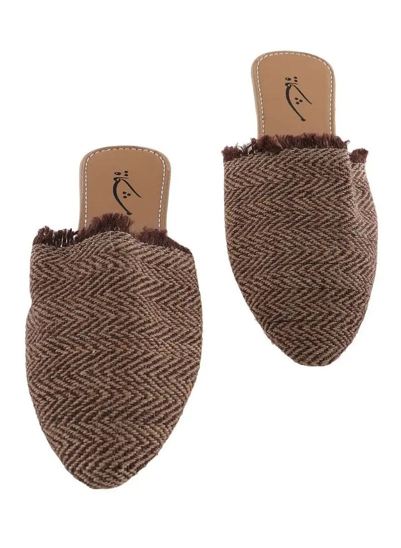 Mishkat Amwaj Babouche Slippers for Women (Brown)- size 35 - Image 4