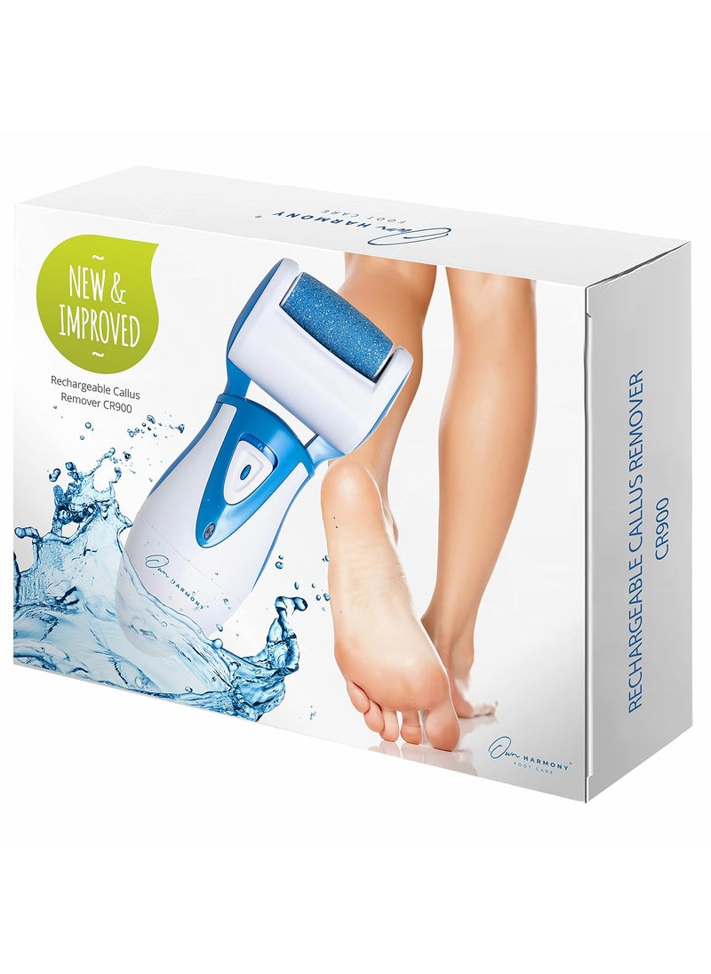 Own Harmony Electric Callus Remover Own Harmony Professional Pedicure Tools Foot Care for Women Rechargeable Foot Scrubber CR900 Electronic Feet File Pedi Sander Best for Hard Cracked Dry Dead Skin 3 Rollers 