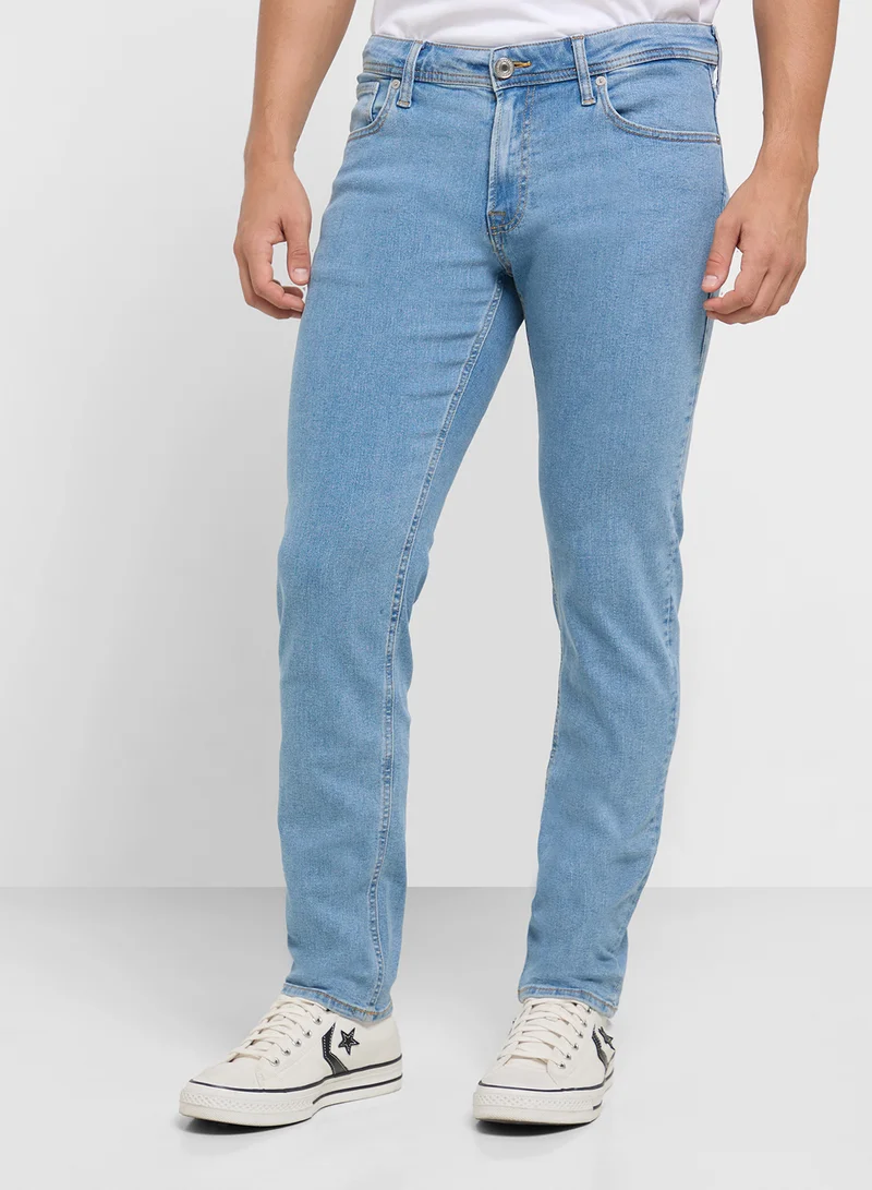 ج ج ريبل من جاك و جونز Jrebluke Jjcraft Mid Wash Jeans Noos