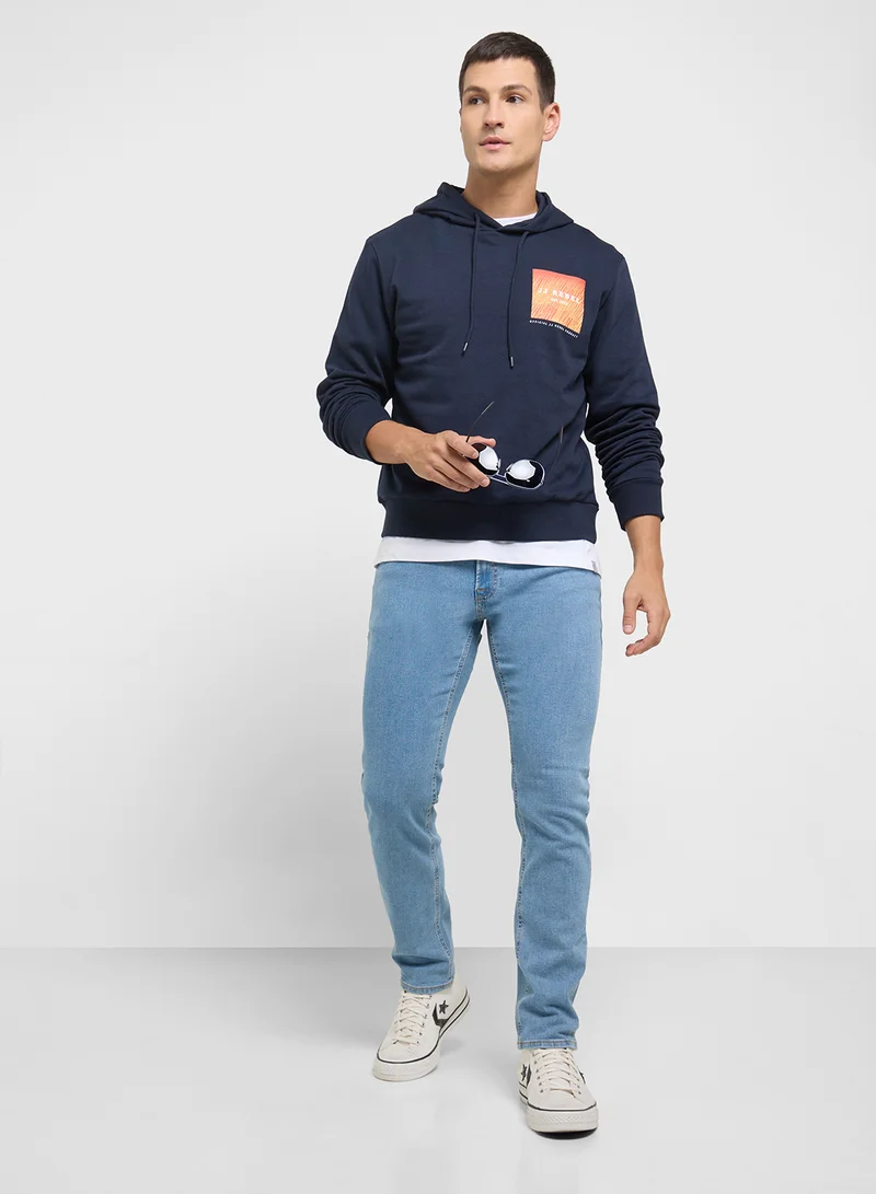 ج ج ريبل من جاك و جونز Jrebluke Jjcraft Mid Wash Jeans Noos