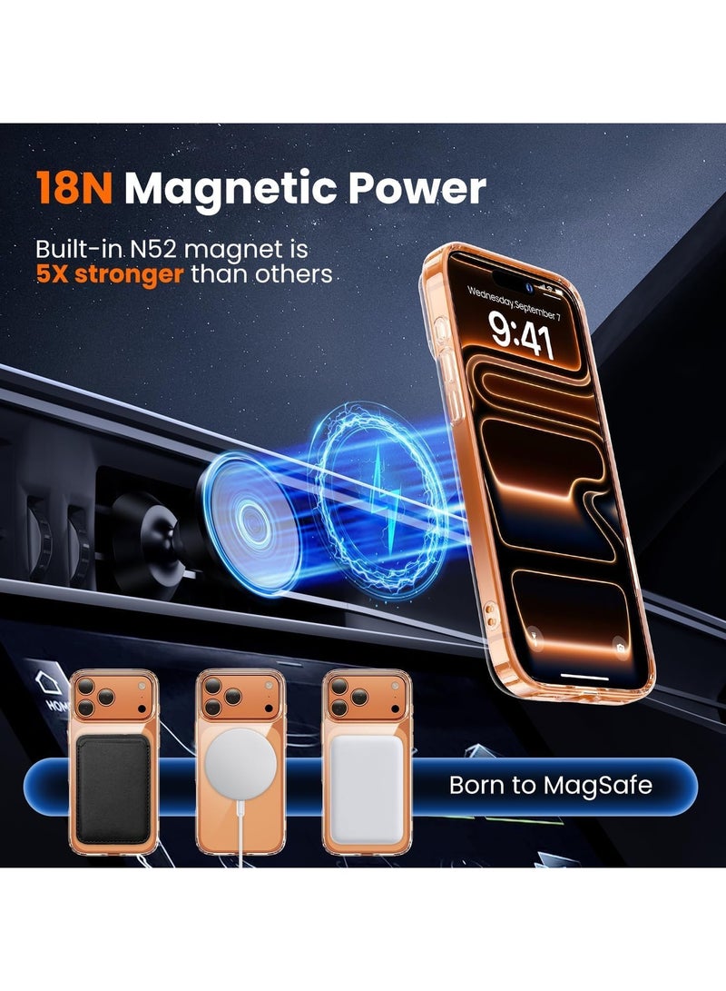 أكاليكس جراب شفاف لهاتف iPhone 17 Pro Max، جراب مغناطيسي شفاف مع واقي شاشة للخصوصية وحامي للكاميرا [متوافق مع MagSafe]، غطاء TPU مقاوم للصدمات - شفاف - Image 3