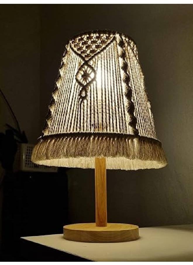 Generic - Boho macrame Decorative lamp made of natural wood and cotton macramé - Image 1