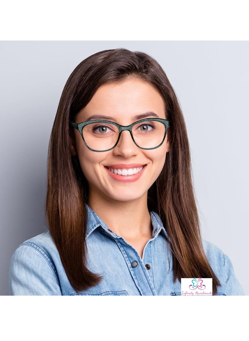 ماركة غير محددة - نظارة قراءة للرجال والنساء، نظارات كمبيوتر، نظارات مضادة للضوء الأزرق، نظارات فلتر الضوء الأزرق، نظارات قراءة على شكل عين القطة، مساعدة قراءة بمفصلة زنبركية، حصريًا من البائع INFINITYHANDMADE فقط - Image 1