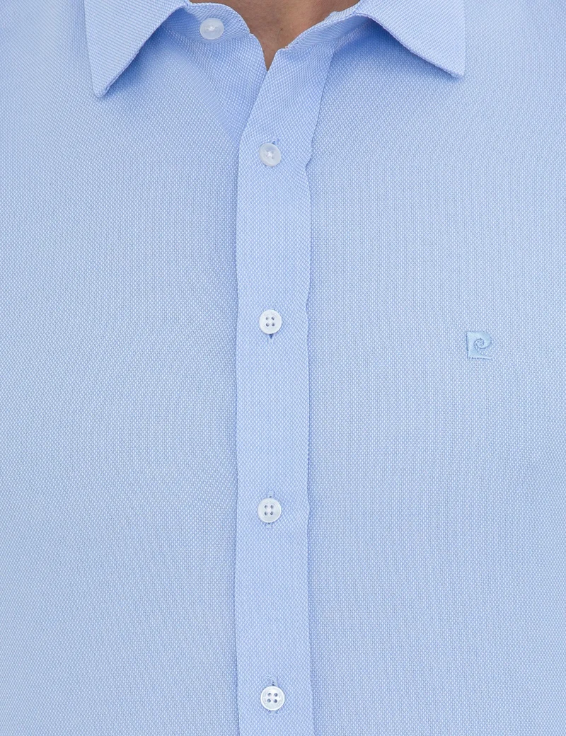 بيير كاردان Men's Dark Blue Slim Fit Oxford Shirt 50238810-VR032