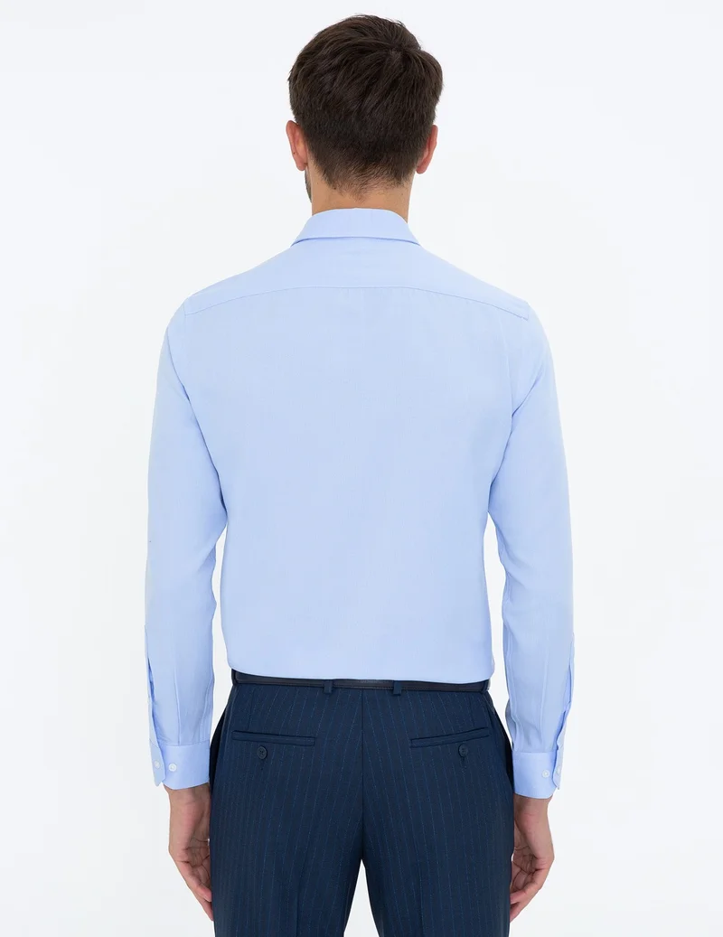 بيير كاردان Men's Dark Blue Slim Fit Oxford Shirt 50238810-VR032
