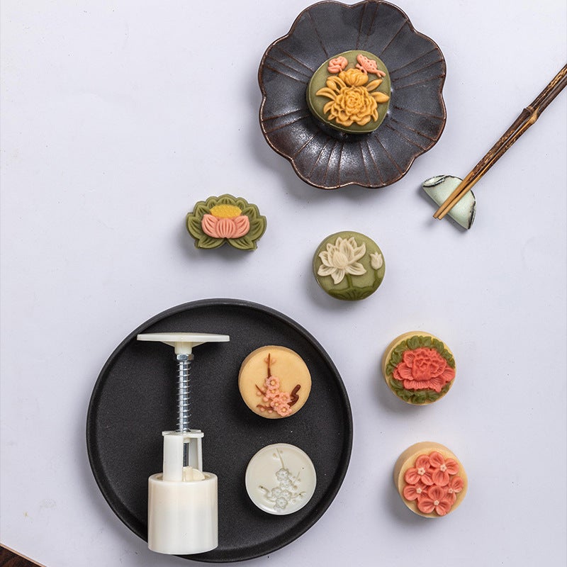 Mid-Autumn Mooncake Mold, Ice Skin Pastry Mold, Jade Rabbit Diy Hand-Pressed Household Non-Stick Mung Bean Pastry Baking Dessert - Image 5