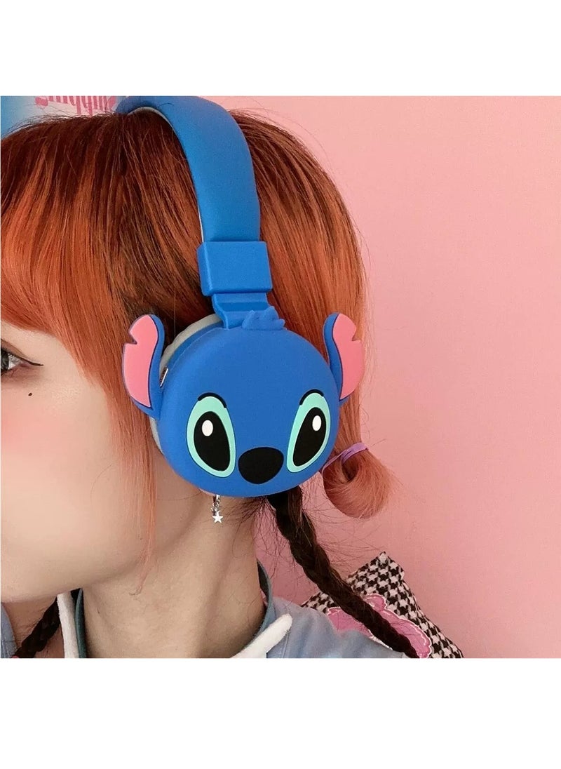 Stitch Headset Wireless Bluetooth Headset Gaming Headset Foldable Support FM Computer Mobile Phone Music Stereo Headset