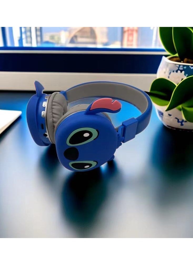 Stitch Headset Wireless Bluetooth Headset Gaming Headset Foldable Support FM Computer Mobile Phone Music Stereo Headset