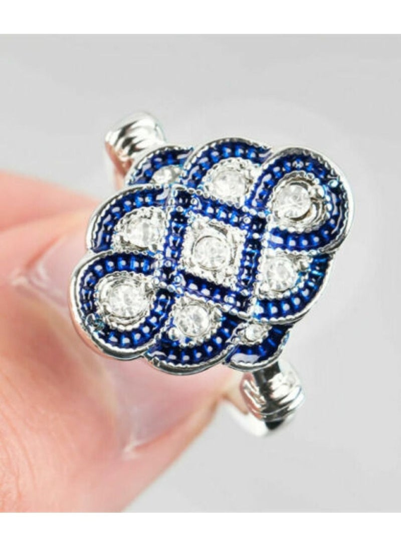 استراتيجية خاتم من الفضة الإسترليني عيار 925 مرصع بحجر الزركونيا - Image 3