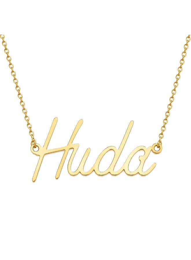 NENOUSH Baby Girl Name Necklace | English Letter Pendant Chain 30cm | Gold Tone Jewelry for Baby Girls | Fashion Necklace | Daily Wear | Party Wear - Image 1