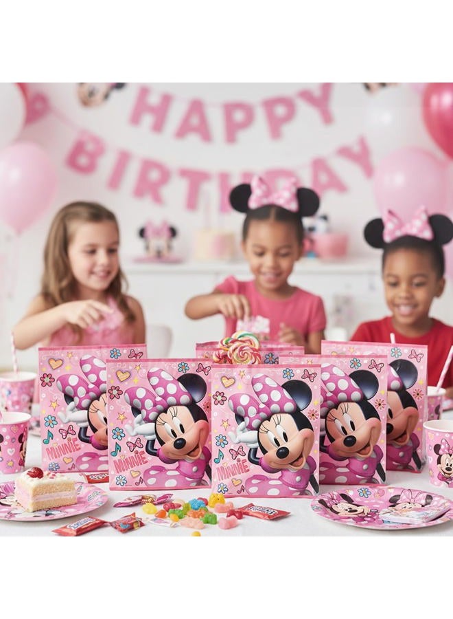 Fun Express Pink Disney's Minnie Mouse Plastic Loot Bags - 7.5" x 11" (Pack of 8) - Perfect for Kids' Birthday Parties, Minnie Mouse-Themed Events, Classroom Celebrations and More - Image 5