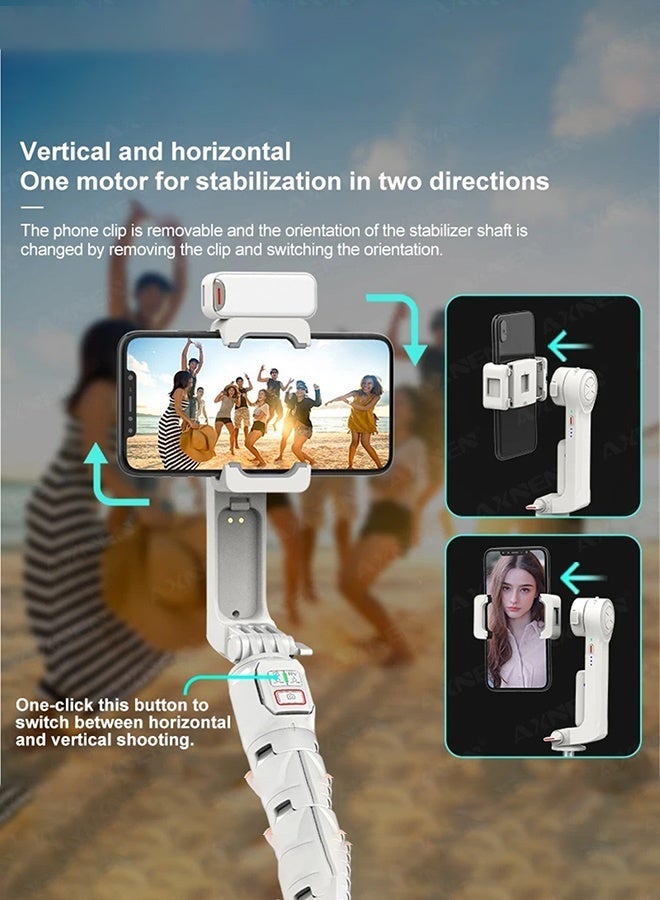 Arabest 360° Pan Rotation Gimbal Stabilizer for iPhone w/Remote | 20" Extension Rod & One-Touch Open Tripod, Phone Gimbal w/Magnetic Remote for Vlogging, Travel, Face/Object Tracking in APP - Image 5