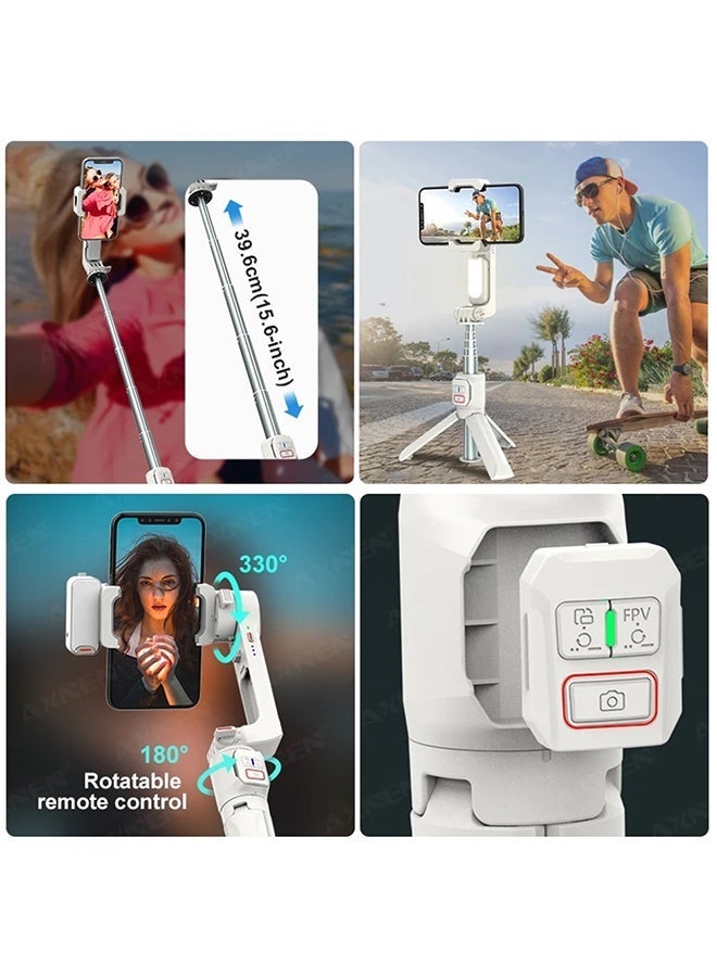 Arabest 360° Pan Rotation Gimbal Stabilizer for iPhone w/Remote | 20" Extension Rod & One-Touch Open Tripod, Phone Gimbal w/Magnetic Remote for Vlogging, Travel, Face/Object Tracking in APP - Image 3