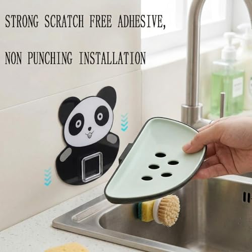 PAGALYetrade Panda Soap Dish Holder Pack of 2,Soap Holder for Bathroom, Soap Dish, Soap Stand for Bathroom, Soap Holder for Wall, Soap Case for Kitchen, Bathroom Accessories, Kitchen Items. - Image 3