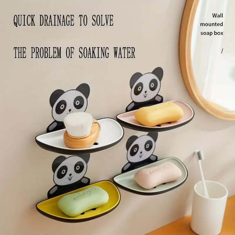 PAGALYetrade Panda Soap Dish Holder Pack of 2,Soap Holder for Bathroom, Soap Dish, Soap Stand for Bathroom, Soap Holder for Wall, Soap Case for Kitchen, Bathroom Accessories, Kitchen Items. - Image 5