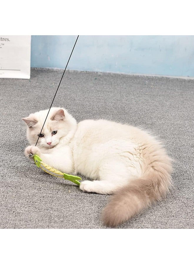 Sage Square Cat Wand Toys, Interactive Cat Toys With Catnip Fish, Colorful Ribbons & Bell For Kitty Kitten, Cat Toys For Indoor Cats Cat Teaser Cat String Toy Cat Accessories - Image 4