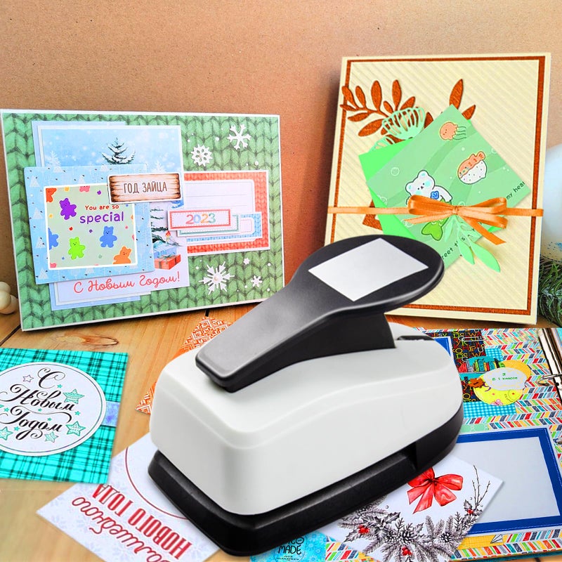 HKKYO Square Punch 1.9 inch Square Hole Puncher for Crafts Squares Paper Punches - Image 2