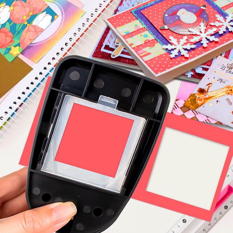 HKKYO Square Punch 1.9 inch Square Hole Puncher for Crafts Squares Paper Punches - Image 4