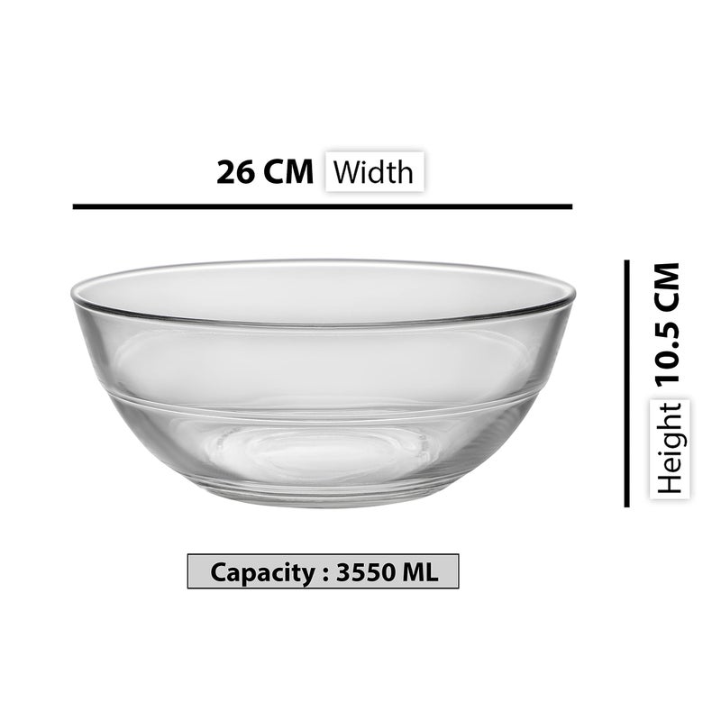 Duralex LYS Clear Bowl 26 cm 1 Pcs - 3.55 LTR (2019AF/1) - Image 2