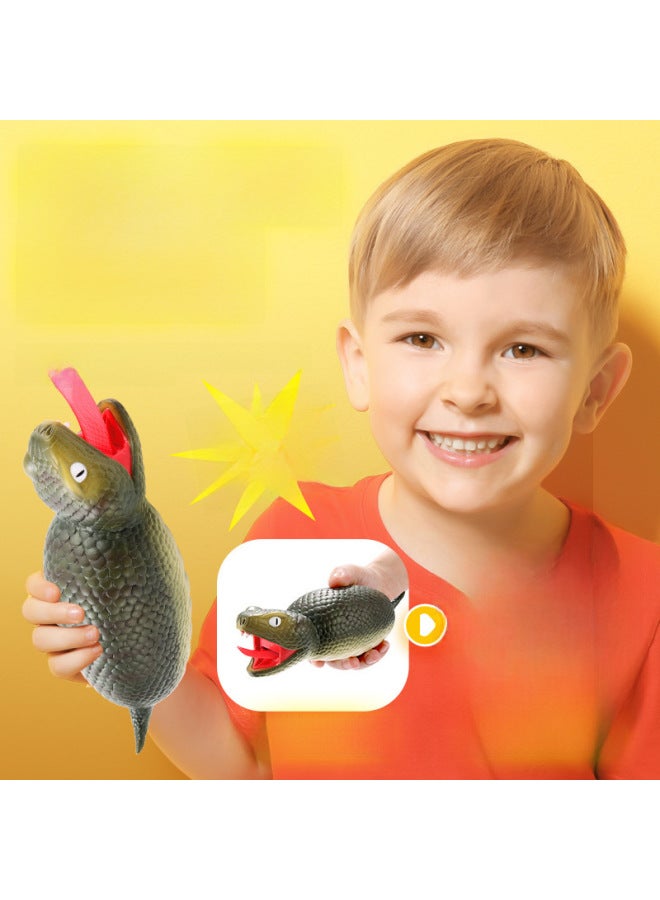 Loquat Whole Toy Fat Small Snake Tongue-sticking Small Snake  Spoof Funny Whole Person Decompression Toy-Color:Chinese Color Box 【fat Snake】 Yellow - Image 3