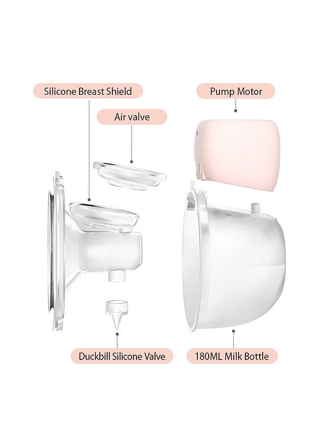 MISS BABY - Electric Breast Pump, 3 Modes 9 Levels Wearable Breastfeeding Pump, Pain Free and Hands Free Rechargeable Milk Pump for Travel Home (Pink) - Image 1