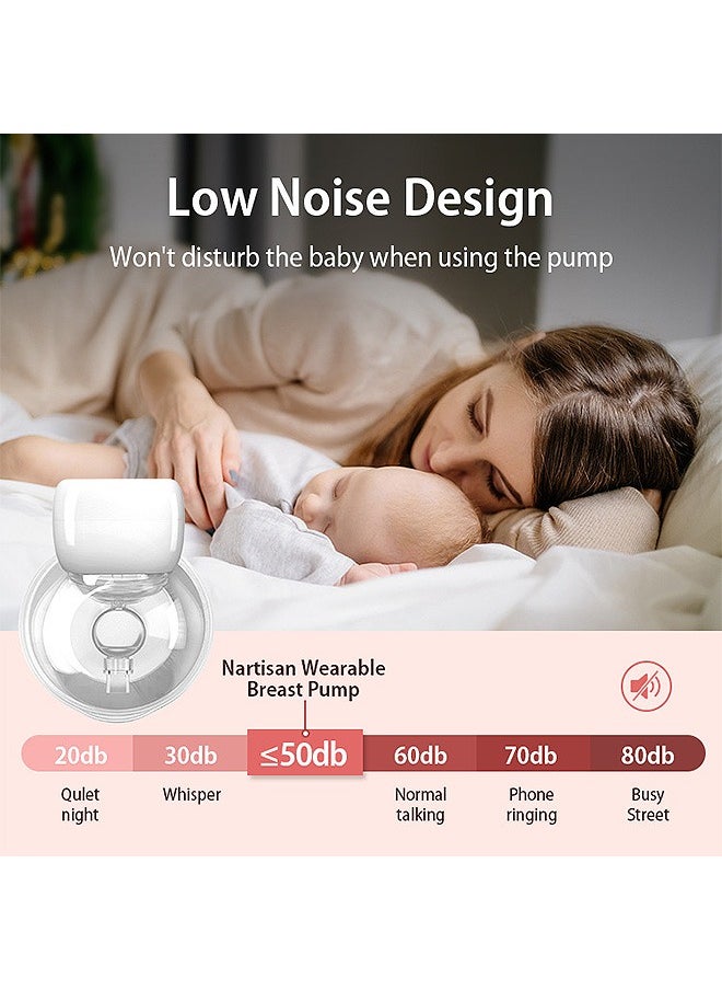 MISS BABY - Electric Breast Pump, 3 Modes 9 Levels Wearable Breastfeeding Pump, Pain Free and Hands Free Rechargeable Milk Pump for Travel Home (Pink) - Image 1