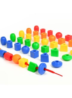RAINBOW TOYFROG Lacing Beads For Toddlers (60 Stringing Beads,4 Strings) -Educational Montessori Preschool Activities,Toddler Sensory Occupational Therapy Toys Autism Ot (With Storage Bag)  - Image 5