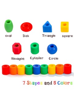 RAINBOW TOYFROG Lacing Beads For Toddlers (60 Stringing Beads,4 Strings) -Educational Montessori Preschool Activities,Toddler Sensory Occupational Therapy Toys Autism Ot (With Storage Bag)  - Image 3
