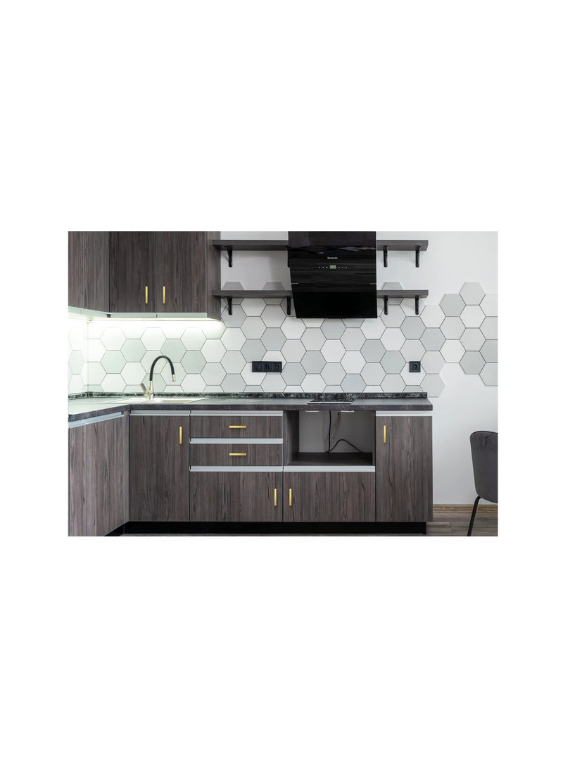 SYOSI 5 Pack Gold Square Cabinet Pulls Drawer Handle Stainless Steel Modern Hardware for Kitchen and Bathroom Cupboard Dresser Center 96MM  - Image 2