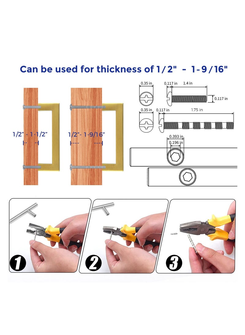 SYOSI 5 Pack Gold Square Cabinet Pulls Drawer Handle Stainless Steel Modern Hardware for Kitchen and Bathroom Cupboard Dresser Center 96MM  - Image 5
