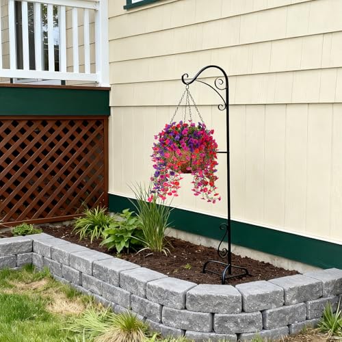 ADXORA Fake Artificial Hanging Morning Glory Flowers for Outdoor Planters Porch Pation Decoration,8 Bundles UV Resistant Silk Faux Flowers with Realistic Eucalyptus Plants for Home Office Garden Decor - Image 4