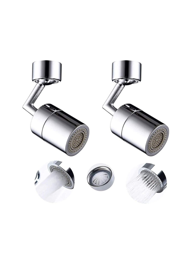 Universal Splash Filter Faucet 720° Rotate Faucet Aerator Sink Big Angle Large Flow Aerator Dual Function Faucet Aerator, 2Pack
