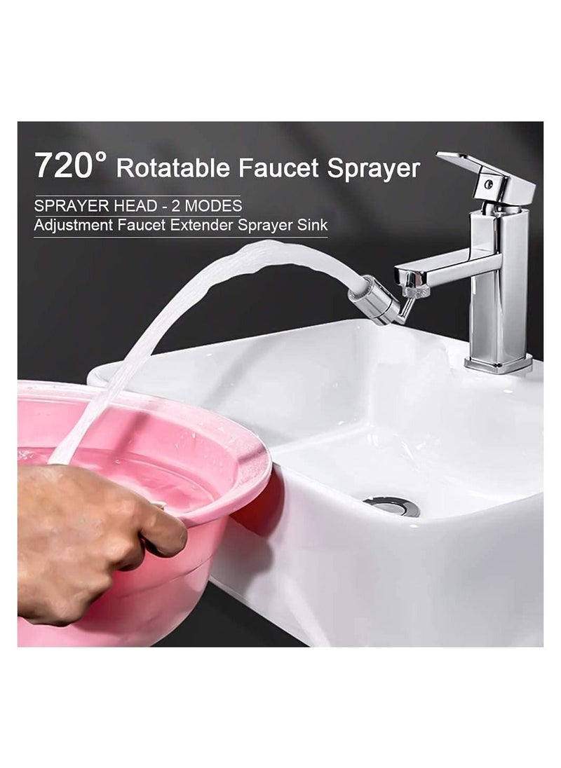 Universal Splash Filter Faucet 720° Rotate Faucet Aerator Sink Big Angle Large Flow Aerator Dual Function Faucet Aerator, 2Pack