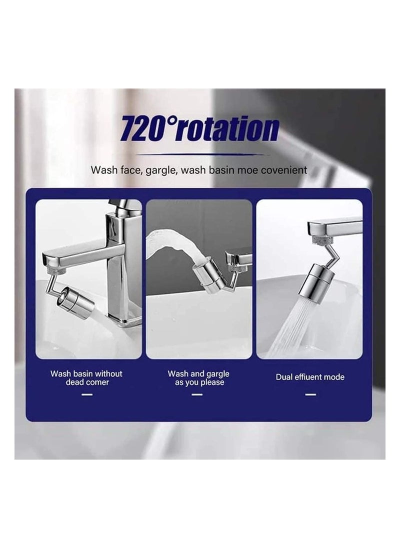 Universal Splash Filter Faucet 720° Rotate Faucet Aerator Sink Big Angle Large Flow Aerator Dual Function Faucet Aerator, 2Pack