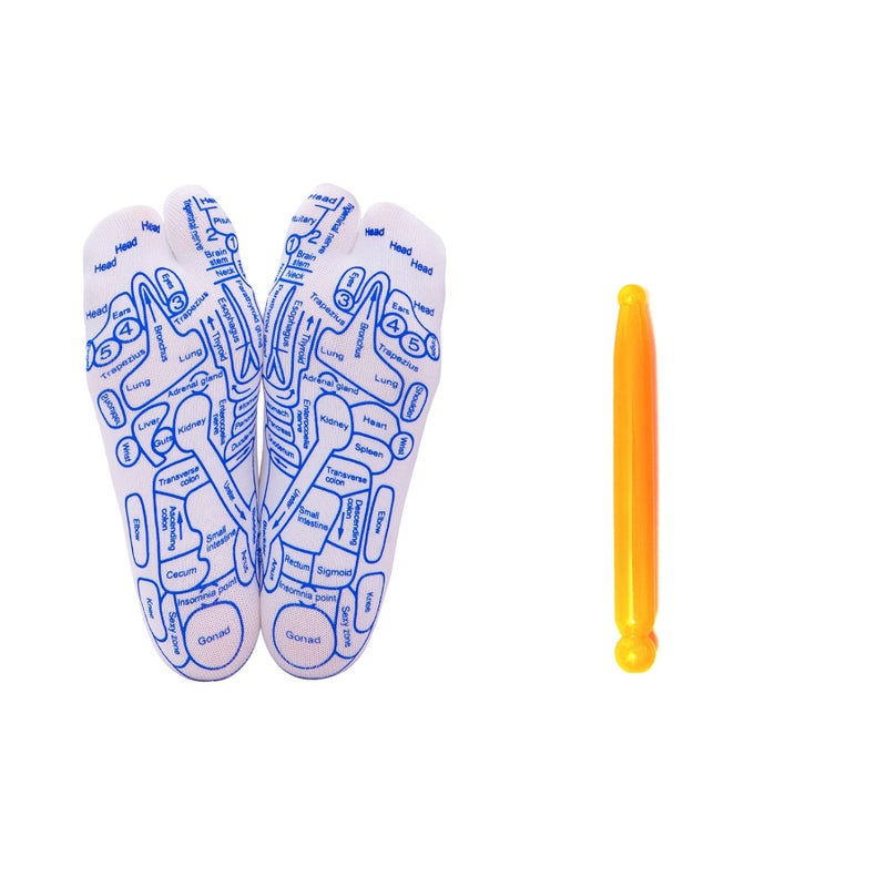 Broman Reflexology Socks with Acupressure Pen, Foot Pain Relief Remedy for Foot Massage,Men's Size - Image 1