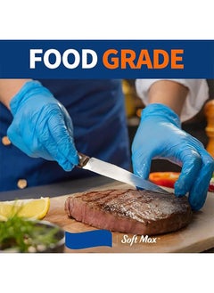 جنرال قفازات يمكن التخلص منها M ، Food Safe ， قفازات فينيل صافية خالية من اللاتكس وخالية من المسحوق للطهي وإعداد الطعام والتنظيف المنزلي والامتحان | متوسط ​​، 100 تهمة ، أزرق  - Image 4