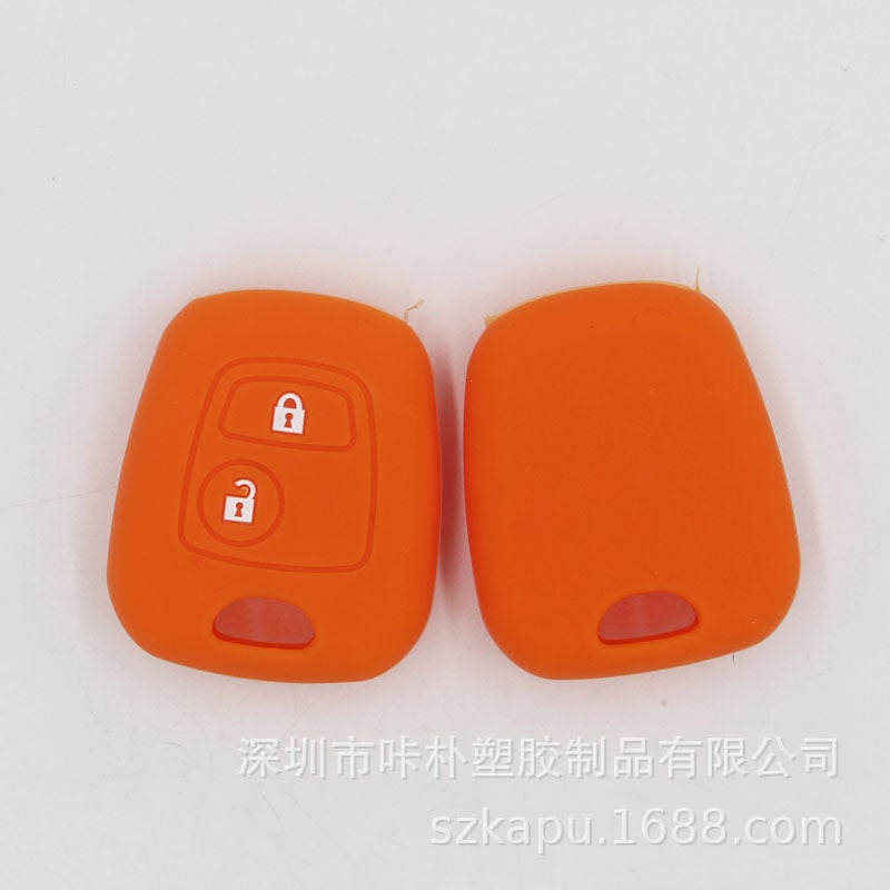 Suitable For Renault Straight Plate 2 Key Luminous Environmental Protection Silicone Car Key Case Protective Cover Manufacturers Without Car Logo - Image 1