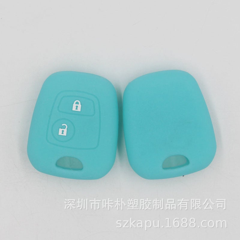 Suitable For Renault Straight Plate 2 Key Luminous Environmental Protection Silicone Car Key Case Protective Cover Manufacturers Without Car Logo - Image 4