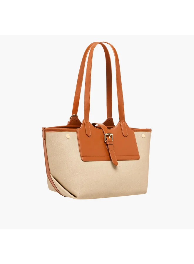 Celeste Women Textured Tote Bag with Pouch and Zip Closure